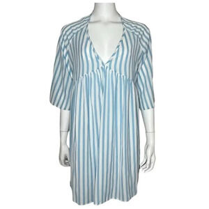 Asos Light Blue Striped Tunic Dress